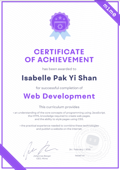 HTML & CSS Certificate