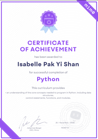 Python Certificate